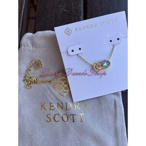 ✨New Kendra Scott Elisa Gold Pendant Necklace In Dichroic Glass✨🦄